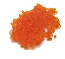 fish eggs - small orange balls, gloppy