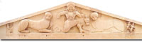 Medusa on the pediment (Athena temple, Corfu)