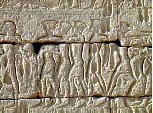 Philistines on the Egyptian temple at Medinet Habu