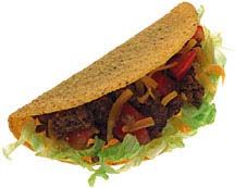 A corn tortilla made into a taco
