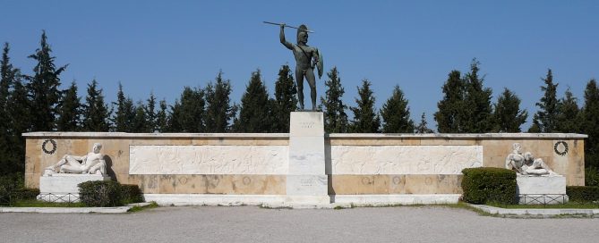 The monument that stands at Thermopylae today (it's not ancient though)