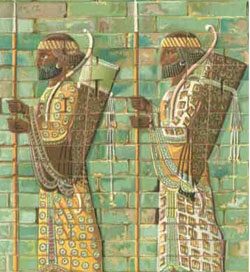 Iranian archers made out of glazed bricks