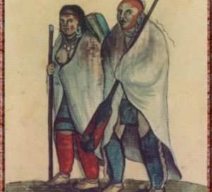 Algonquin people with wool blankets