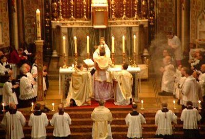 Catholic priests celebrating Mass