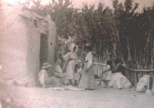 A Cherokee house in the 1800s