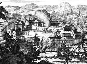 An Iroquois village in the 1720s
