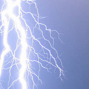 A bolt of lightning in the sky