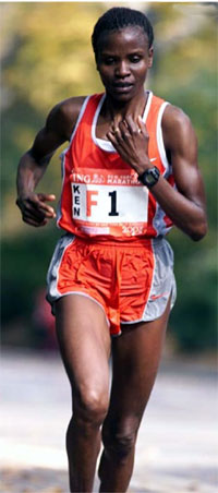 A black woman running
