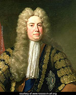 Robert Walpole - a white man with a long white wig on
