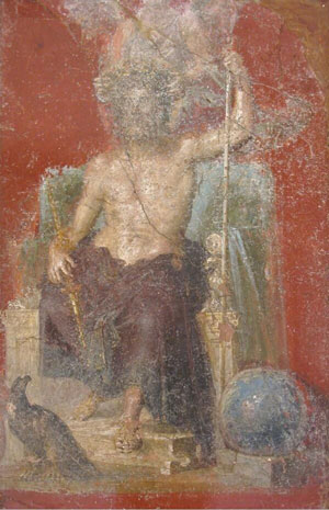 Jupiter (fresco from the House of the Dioscuri, Pompeii, ca. 79 AD)