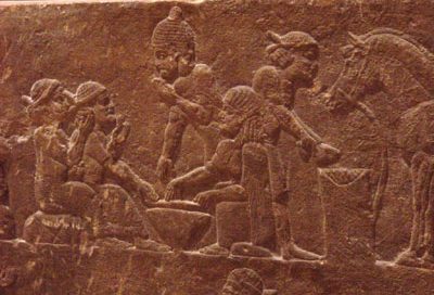 A meal in ancient Nineveh (about 700 BC)