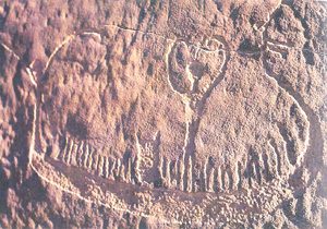 A person in a boat (Barramiya, Upper Egypt, ca. 4000 BC)